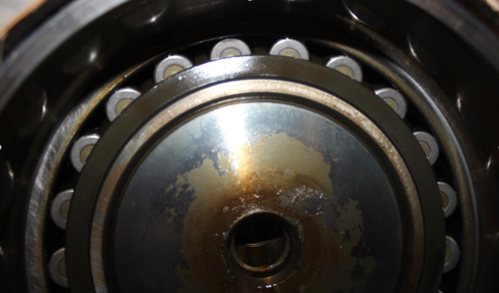 View of a bearing with the outer cover removed